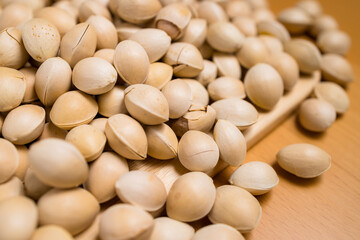 Seed pile of ginkgo biloba seed nut