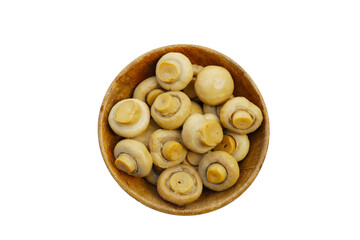 Champignon mushrooms in brine. Canned champignon mushrooms whole