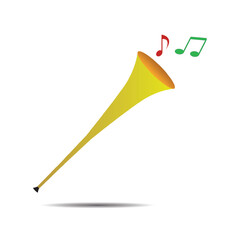 Vuvuzela trumpet football fan. Soccer vector sport play fan symbol with vuvuzela or trumpet design.
