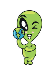 Obraz premium alien and earth planet