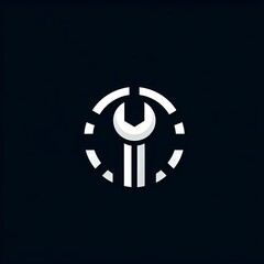 car repair shop logo with wrench