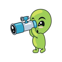 alien with telescope