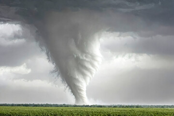 Majestic Tornado Sweeping Across the Open Fields