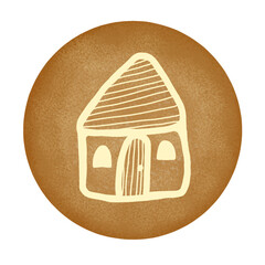 Cookie with home drawing