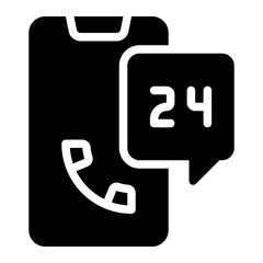 24 hours glyph icon