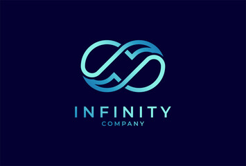 Infinity Logo, Letter N with Infinity combination, suitable for technology, brand and company logo design, vector illustration