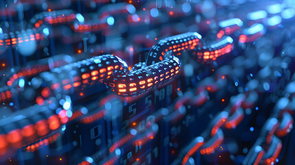 analyzing a graph of future market trends. futuristic city skyline with holographic projections of financial data and trade patterns, showcasing the integration of technology in finance.

