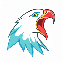 Obraz premium Colorful eagle yawning, eyes closed