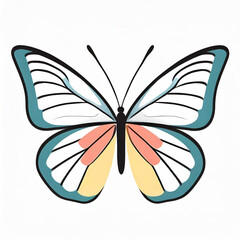 Colorful butterfly yawning, eyes closed