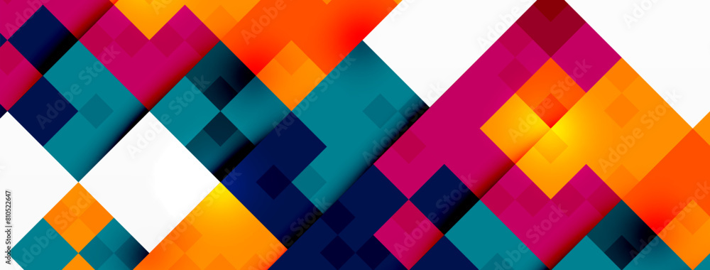 Aufkleber a colorful geometric pattern of squares on a white background high quality