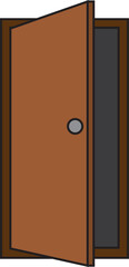 Door Frame Vector Flat Design Illustration