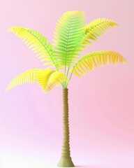 Lifelike depiction of a Jurassic fern tree with lush, dense leaves, isolated on a neutral background for scientific illustration