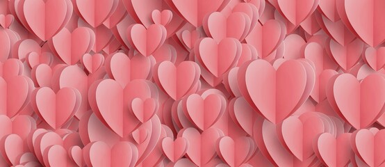 pink hearts abstract background illustration 
