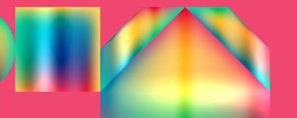 Colorful metallic geometric shapes. Vector Illustration For Wallpaper, Banner, Background, Card, Book Illustration, landing page