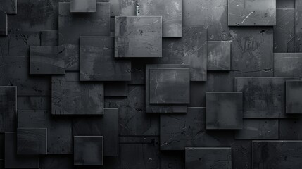 Black metal tiles with beveled edges form a futuristic wall.