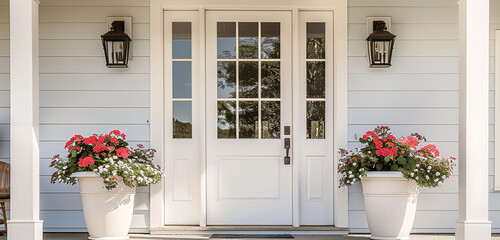 door with flowers