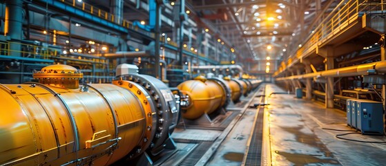 A power station retrofitting its old systems with new, efficient gold superconductor technology