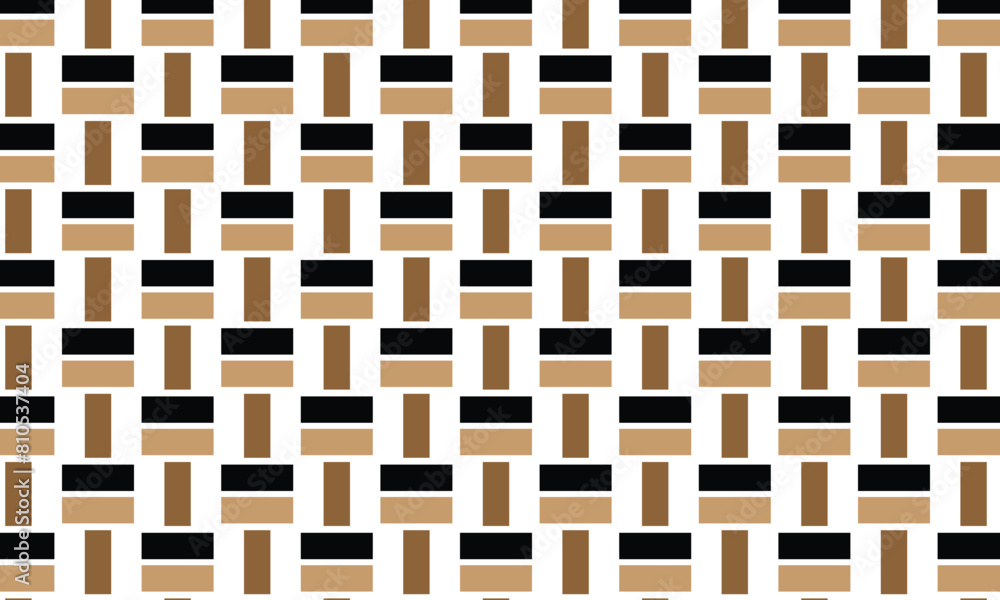 Poster abstract simple repeatable black brown rectangle pattern.
