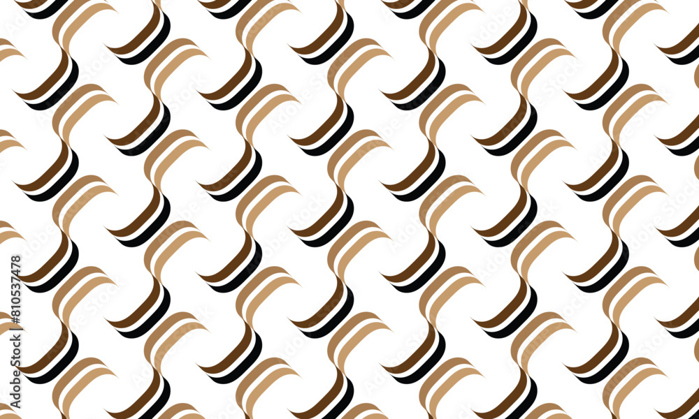 Aufkleber abstract simple repeatable black brown bracket pattern.