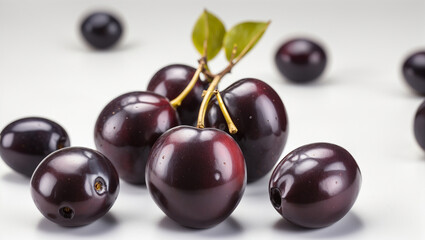 damson fruit on white background