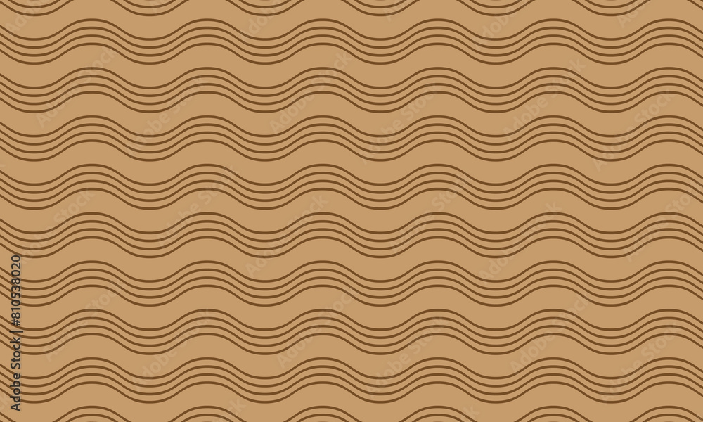 Aufkleber abstract simple brown horizontal wave line pattern.