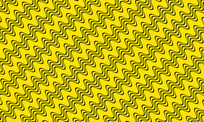 abstract simple black diagonal wave line pattern on yellow.