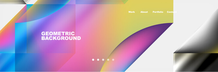 Glassmorphism geometric abstract background. Vector Illustration For Wallpaper, Banner, Background, Card, Book Illustration, landing page