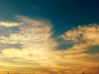 sunset over the clouds