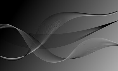 black gray silver with smooth lines wave curves on gradient abstract background