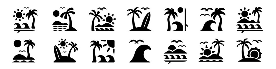 Surf logo. Surfing emblem. Beach illustration.