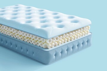Naklejka premium 3d layered sheet material mattress