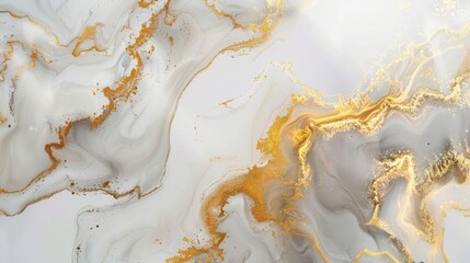 Luxury abstract fluid art painting background alcohol ink technique white and gold --ar 16:9 Job ID: 2f0f21b7-841e-48f3-af87-d86648a448be