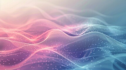 Fototapeta premium The image is a colorful abstract background. It has a wavy pattern. The colors are pink, blue, and purple.