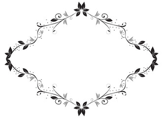 A vector drawing represents floral frame design for you all design