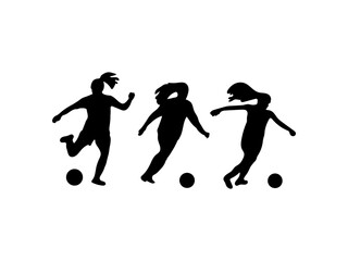 soccer girl silhouette.