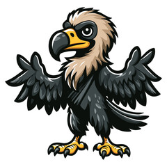 Naklejka premium Cinereous Vulture mascot vector illustration on white background