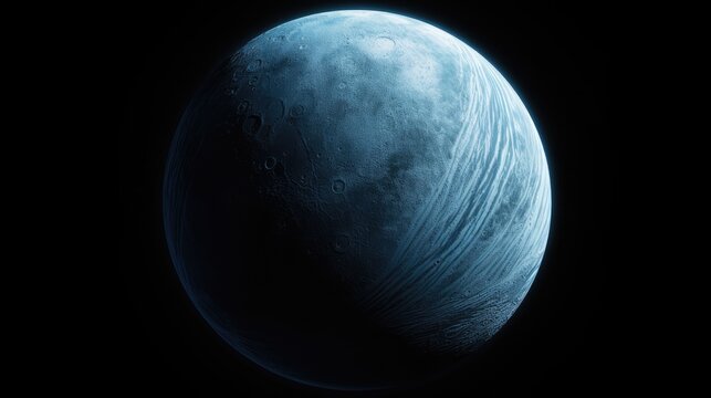 Habitable exoplanet similar to Earth and suitable for human life. Planet in space with water and greenery. Concept of the discovery of exoplanets and the search for life. AI-generated.