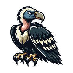 Cinereous Vulture mascot vector illustration on white background