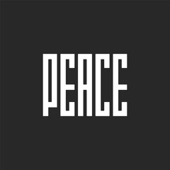 Peace lettering typography