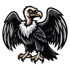 Fototapeta premium Cinereous Vulture mascot vector illustration on white background