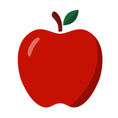 Red apple fruit icon vector isolate on white background for graphic design, logo, web site, social media, mobile app, ui illustration