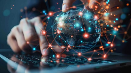 Fototapeta na wymiar Digital connectivity and its impact on global business strategies