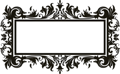 Frame with ornament pattern transparent