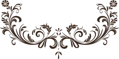 Abstract floral design transparent. Black and white floral Transparent. Floral frame with ornament