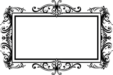 Frame with ornament pattern transparent