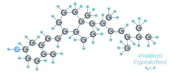 Ergocalciferol D2 Vitamin Molecule of C28H44O