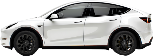 White car isolated on white Transparent background.