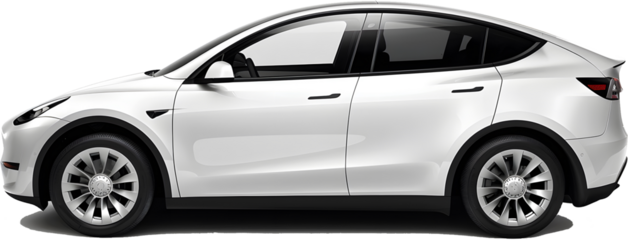 White car isolated on white Transparent background.