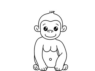 gorilla baby art on white background