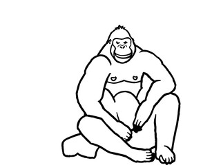 Fototapeta premium cartoon illustration of a gorilla